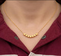 Waterproof 18K Gold PVD Plated Sugar Square Bead Necklace - Hypoallergenic & Anti-Tarnish