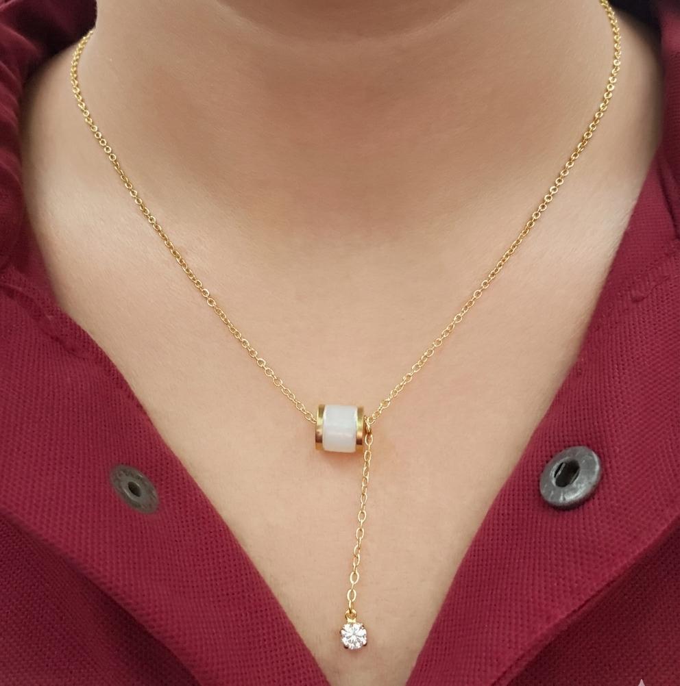 Waterproof 18K Gold PVD Plated Slender Waist Necklace - Hypoallergenic & Anti-Tarnish